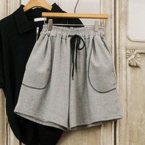 스티치포켓 5부 여름 와이드 밴딩 반바지