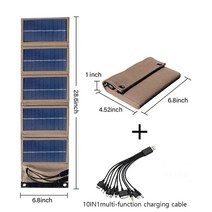 태양광발전 태양열설치 태양열패널 ETFE usb 태양 전지 패널 5v 10w 방수 핸드폰 아이폰 호환 xiaomi 삼성 3in1 충전 케이블 키트 보조베터리, 없음, 10W beige