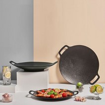 국산 캠핑 그리들 불판 철판 인덕션 가능 스테이크 곱창 볶음밥 고기 팬, 38cm