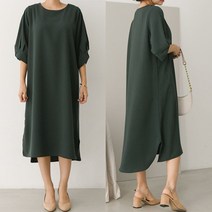 튤립 원피스)퍼프소매/퍼프원피스/롱/루즈핏/박시