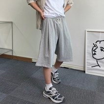 남자 핀턱 반바지 버뮤다 스웻 7부 여름 팬츠