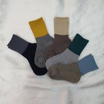 장안사 브라운롱투톤삭스 5종양말세트 유아양말 어린이양말 아동양말 초등학생양말