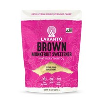 Lakanto MonkFruit Sweetener Brown Sugar 라칸토 몽크프루트 스위트너 위드 에리스톨 브라운 슈가 설탕 1 lb 454g, 1개