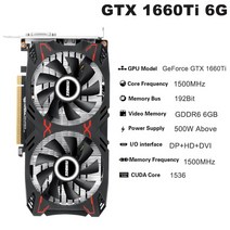 RX590 GTX 1660Ti 그래픽 카드 6 GB GDDR6 192Bit PCIE 3.0용 비디오 NVIDIA GeForce Ti Gb PC 데스크탑 GP, 01 GTX 1660Ti