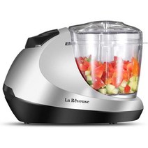 La Reveuse 전기 미니 식품 쵸퍼 야채 과일 커터 고기 분쇄기 Mincer 13 컵 준비 그릇이있는 소형 푸드 프로세서 실버, 단일모델명/품번