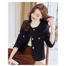 여성용 트위드 자켓 여성 캐주얼 블레이저 짧은 재킷 버전 루즈 패션 간단한 두꺼운 울 코트 탑