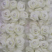 72pcs 웨딩 장식에 대 한 레이스 진주 구슬과 3cm 인공 미니 거품 장미 꽃 DIY 신부 화 환 Scrapbooking 공예, 04 F04