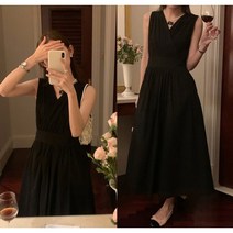 리리스 브이넥 롱원피스 휴가룩 셀프웨딩룩