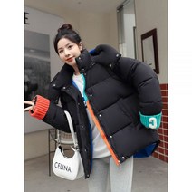 Vielleicht 여성용 파카 재킷 루즈 후드 두껍고 따뜻한 패딩 코트 니트 스플라이스 여성 겨울 아우터 2022