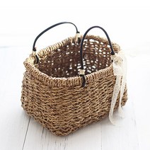 레이스 사각 아바카 바구니