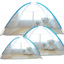 [소공원]접히는모기장 텐트 방충망 퀸 슈퍼 싱글 침대 위 아기방 애들방 실내 바닥없는 원터치 1초, 200x200