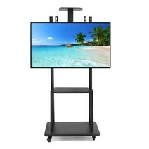 고급형 TV 티비 전자칠판 이동식 스탠드 거치대 고급형 높이 간격 조절가능 회의실 전시관 매장 학원