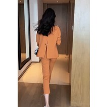 작은 고급스러운 일자 팬츠 여름 양복 정장세트 가을 아우터 사회자 MC 행사의상