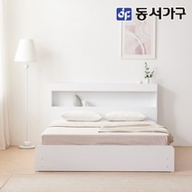 동서가구 소프 레이첼 LED 3서랍수납형 Q 침대 DDM037, 화이트