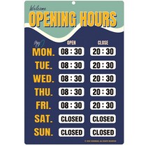 긱베어 NEW 영업시간 스티커 빈티지 사인물 안내판 OPEN CLOSED 스티커 오픈 클로즈 문패, 1.비치웨이브