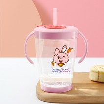 베로베로 트라이탄 안심 모둘형 빨대컵/국산/어린이집 물병/유치원/어깨끈포함, 분홍 M.2 (흘림방지형) 토끼