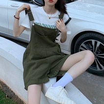 워싱청반바지 인싸템 계 데님 오버롤반바지 여성 여름 적합 사타구니 허벅지 굵은 얇은 빅사이즈 이쁜이 MM 2744474550