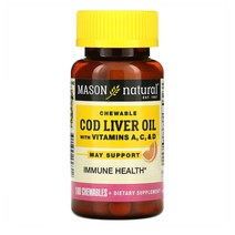 메이슨내추럴 츄어블 대구간유 오렌지맛 100정, 1개, 기본