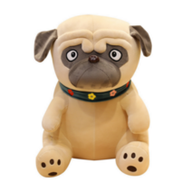 해솔 퍼그 불독 강아지 동물 캐릭터 인형, 브라운, 25cm