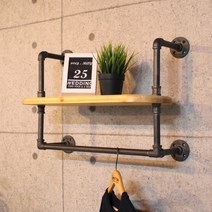 인파이프 BSH300 파이프원목 멀티 벽선반_아카시아 엔틱 벽선반, 파이프규격20A-600-300