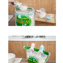 오리 클립 쌀포대 집게 계량컵 쌀컵 용량컵 봉지집게 다용도컵 오리쌀컵, 오리쌀바가지-올리브
