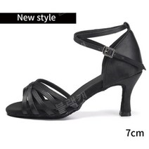 댄스화 탱고화 여성 탱고 볼룸 라틴 댄스 신발 힐 살사 전문 댄스 신발 여자 숙녀, 9, 새로운 스타일 블랙 7cm
