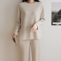 디작소 여성 네번스 슈크림 박시 라운지 티셔츠