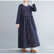 패턴 롱 원피스 50대 중년 여성의류 엄마옷 마담 빅사이즈 데일리 봄원피스 화살 홈웨어
