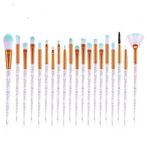 화장 브러쉬 붓 20Pcs 다이아몬드 메이크업 브러쉬 세트 파우더 파운데이션 블러셔 블렌딩 아이 섀도우, 투명 화이트