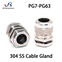 케이블글랜드 1pcs 방수 케이블 글 랜드 304 스테인레스 스틸 글 랜드 ip68 pg7 m12 금속 조인트 pg13.5 m20 1.5 케이블 고정 씰 조인트, 3-6.5mm용 pg7