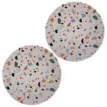 올플래닛 세라믹 테라조 티코스터 원형 컵받침 1+1, 테라조F1+1