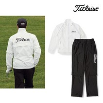 타이틀리스트 남성 골프 상하세트 레인웨어 방수 화이트 TSMR1592