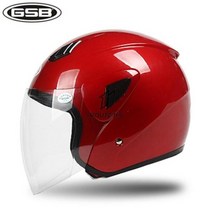 스쿠터 전동킥보드 반모 헬멧 GXT-오토바이 하프 페이스 ABS 모터바이크 헬멧 전기 안전 더블 렌즈 남녀 공용 모터사이클 장비, L, GSB227 red