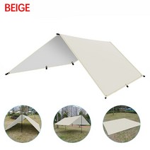 비박텐트 원터치텐트 백패킹 미니 터널형 텐트 쉘터 캠핑 텐트 방수포 해먹 비 다기능 발자국 가벼운 비, 02 BEIGE_01 3m x 3m