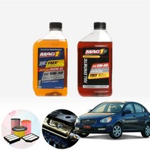 베르나(뉴)(02~10) (가솔린) MAG1 수입 합성엔진오일 필터세트 ONL-013, 5w40 4통+a2109 o182, 0