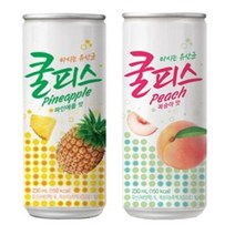 쿨피스 캔 2가지맛 복숭아맛 230ml 10개 + 파인애플맛 230ml 10개 총 20캔