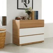 각시방가구 바닐라 800 3단 서랍장 5color, 오크투톤