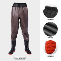 해루질 낚시 갯벌 허벅지 다리 방수 장화 웨이더, 275, 4. 0.9mm웨이더(커피)