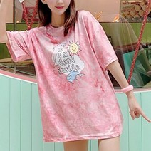 여성 여름 시원한 패션 타이다이 나염 반팔 티셔츠
