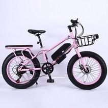 배달용전기자전거 팻바이크 접이식 인치 고탄소 지방 타이어 산악 해변과 눈 mtb 큰 v, 분홍색