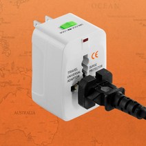 일본돼지코 110v 220v 싱가포르 대만 미국 호주 여행용변압기, 1개