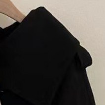 한국 시크 오버사이즈 윈드브레이커 여성용 빅 턴 다운 칼라 미니멀리즘 플레어 슬리브 트렌치 코트 Y360 가을 겨울 2022