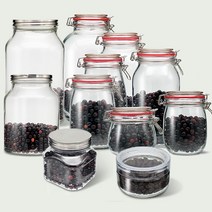 잼병 메탈글라스 90ml-5개 보르미올리 타입 대형 유리병 14종, 30_메탈글라스자(클립)1500ml_클립2개