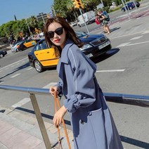 패션 새로운 브랜드 여성 트렌치 코트 롱 윈드 브레이커 유럽 아메리카 패션 트렌드 더블 브레스트 슬림 롱 트렌치 | 트렌치 |