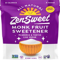 1 Pound (Pack of 1) ZenSweet Monk Fruit Sweetener - 1:1 Sugar Substitute - 1lb - Zero Calorie Zero