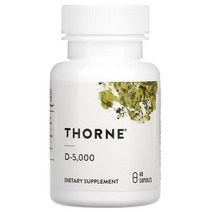 Thorne Research Vitamin D5000 Vitamin D3 쏜 리서치 비타민 D5000 비타민 D3 60 ct 1팩, 5000iu 60개