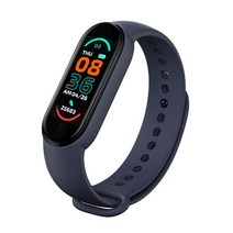심박계 스마트 워치 밴드 6 피트니스 팔찌 M6 심박수 혈압 모니터 Smartwatch 키즈 Huawei Xiaomi, 파란
