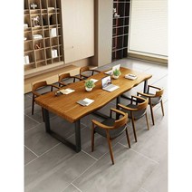 스터디카페 원목 테이블 책상 회의실 미팅테이블, 120x60x 75CM 두께 5CM