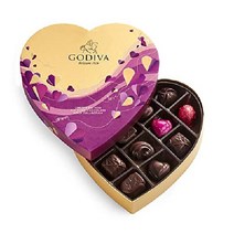 Godiva 쇼콜라티에 초콜릿 하트 발렌타인 선물 상자 14피스 우유 화이트 다크 초콜릿, 하트 모듬 다크 초콜릿