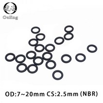 고무 링 NBR 씰링 O 두께 2.5mm OD7 8 9 10 11 12 13 14 15 16 17 18 19/20*2.5mm 50 PCS/로트 씰 개스킷 와셔251502, 12x7x2.5mm